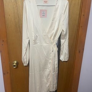 Champagne Silk Wrap Dress